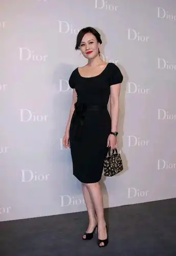 邬君梅有着饱满的身材骨架,穿上黑色修身连衣裙,既性感又很妖娆