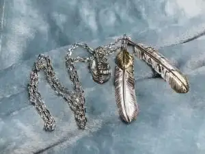 高桥吾郎羽毛项链goros日本高桥goros男士潮牌日系925纯银吊坠