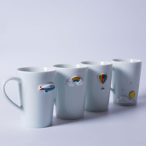 困而学 景德镇陶瓷杯定制情侣杯子创意手工绘画简约彩虹杯喝水马克杯