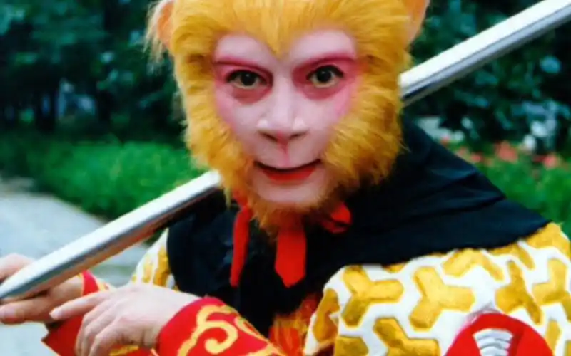 《西游记续集》的试妆照,孙悟空面具比例不对,唐僧唇色居然是正常的