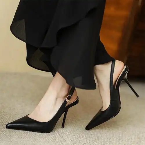 欧美风格2022夏季新品尖头超细跟高跟鞋10cm恨天高时尚女鞋单鞋