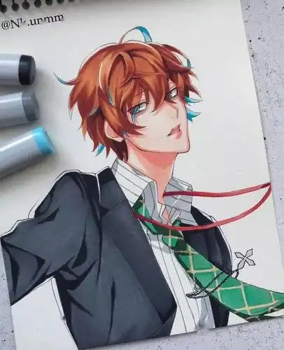 马克笔手绘花样美男子动漫男生上色小鹿乱撞的节奏