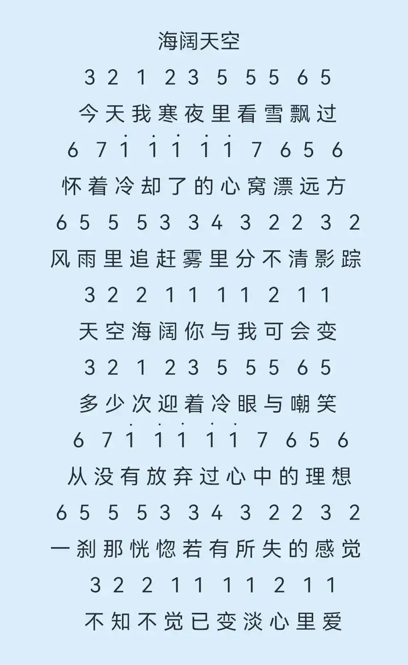 永劫无间笛子海阔天空简谱