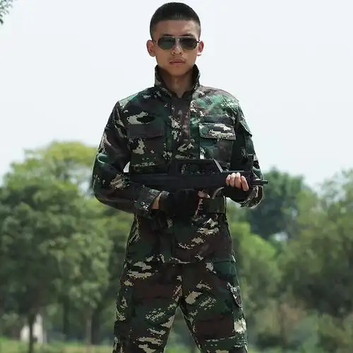 hoscene新式07猎人迷彩服套装男特种兵军装作训服数码迷彩特战服军迷