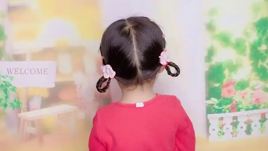 儿童短发碎发多这样扎头发简单易学可爱又好看