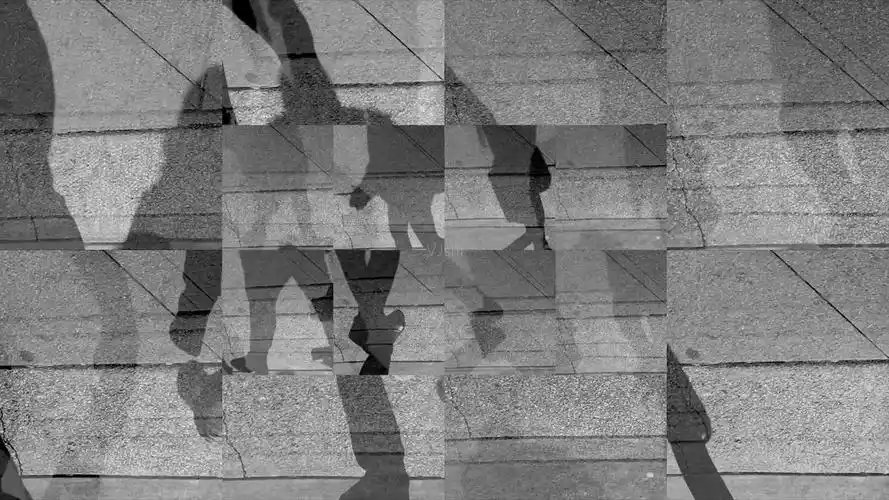 脚步影子黑白素材