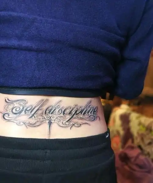 花体,英文自律_纹身图案手稿图片_坤刺靑师的纹身作品集