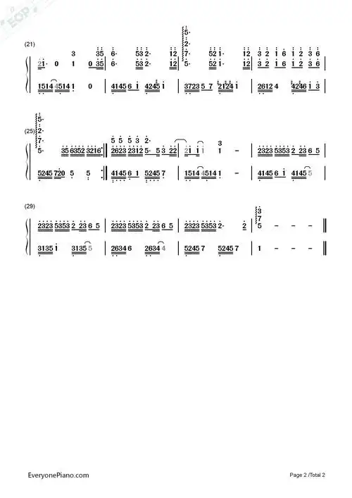 青花瓷双手简谱预览2-钢琴谱文件(五线谱,双手简谱,数字谱,midi,pdf)