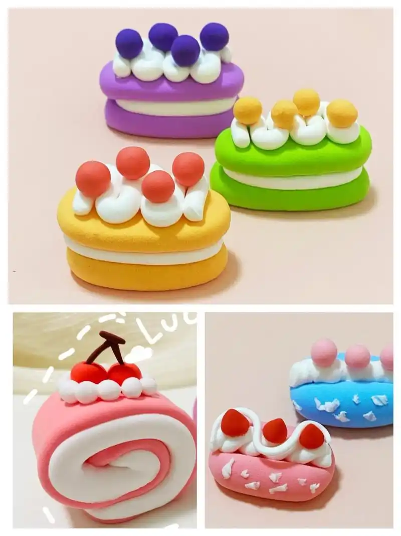 各种蛋糕手工,粘土美食系列,小厨房自制玩具