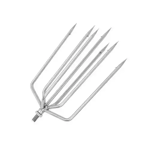 不锈钢鱼叉头可伸缩定位鱼叉杆多功能大倒刺鱼叉套装叉鱼插鱼叉子