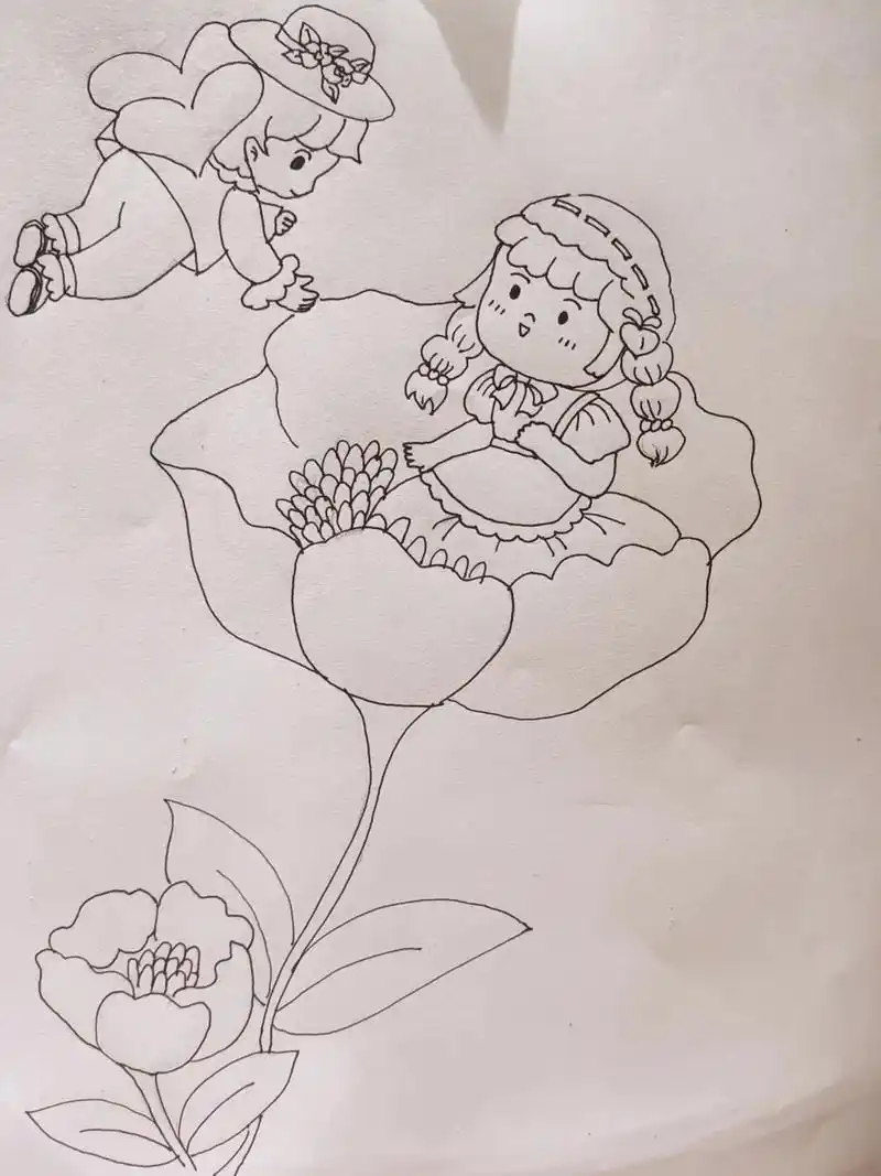 手抄报 #安徒生童话 #拇指姑娘 不会画画的姑姑不是好小姨 - 抖音