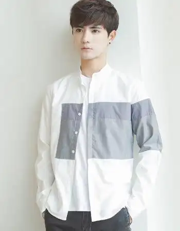 文艺小清新白衬衫男士春秋季学生长袖修身型韩版潮流衣服休闲帅气百搭