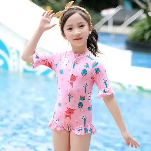 儿童泳衣女童连体比基尼游泳衣2021夏季新款可爱儿童泳衣