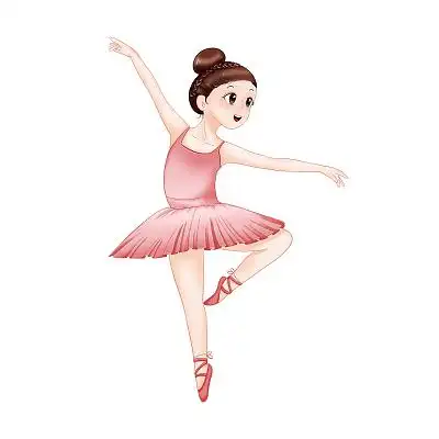 手绘跳舞女孩芭蕾插画素材png