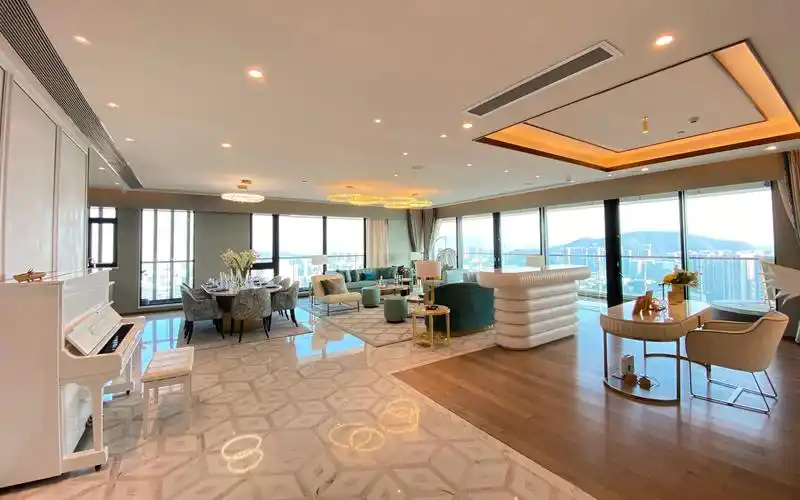 天呐!中山425㎡空中大平层豪宅,客厅就有100㎡,景观和视觉赞爆