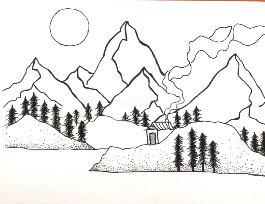 简笔画大山教你如何一步一步画卡通大山简单又好看风景简笔画巍峨的