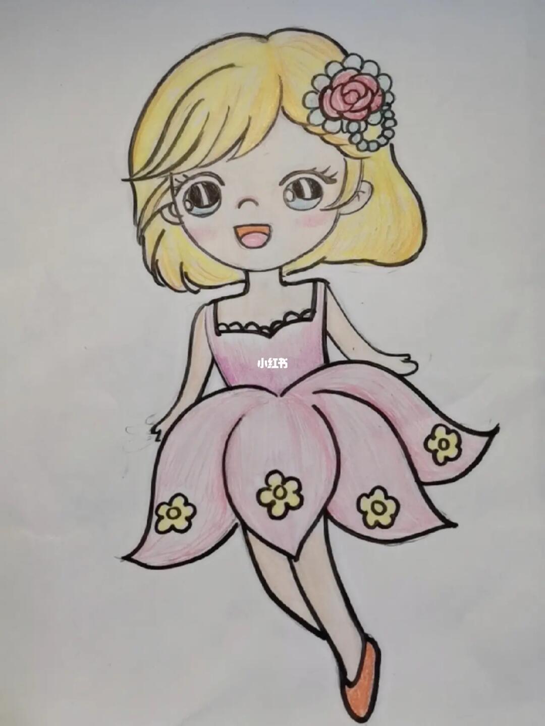 创意美术儿童画  #简笔画  #卡通女孩  #女孩