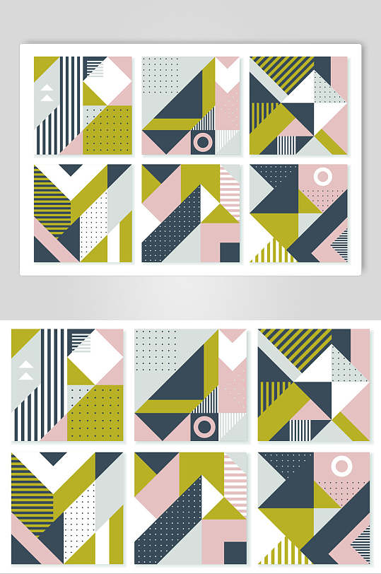 人物个性几何图案海报矢量素材