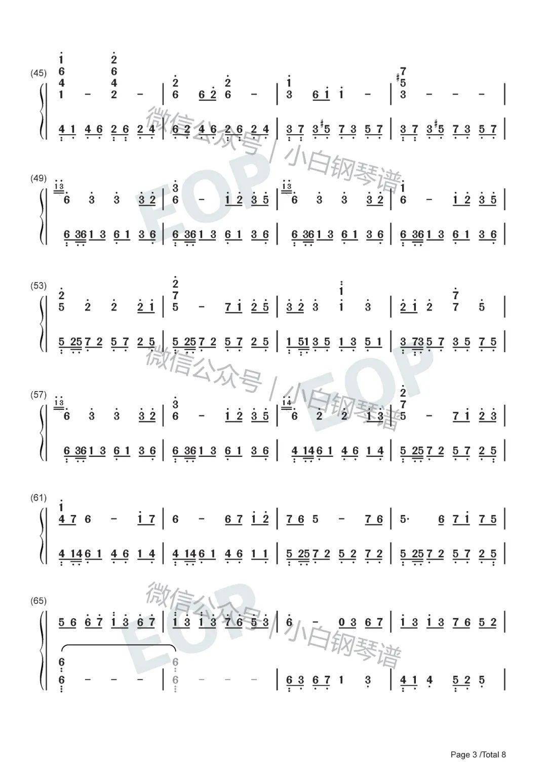 琴谱starsky星空抖音twostepsfromhell含简谱