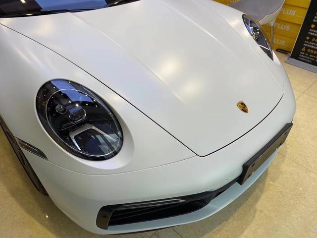 石家庄保时捷911贴隐形车衣哑光白超赞