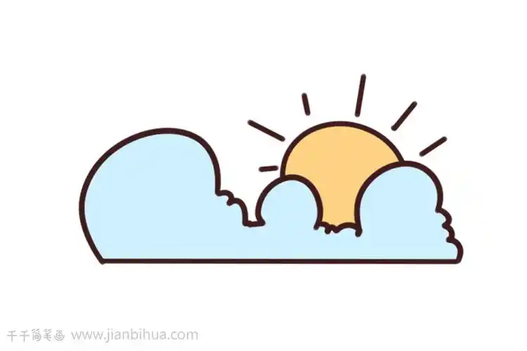 天气手账多云天气简笔画