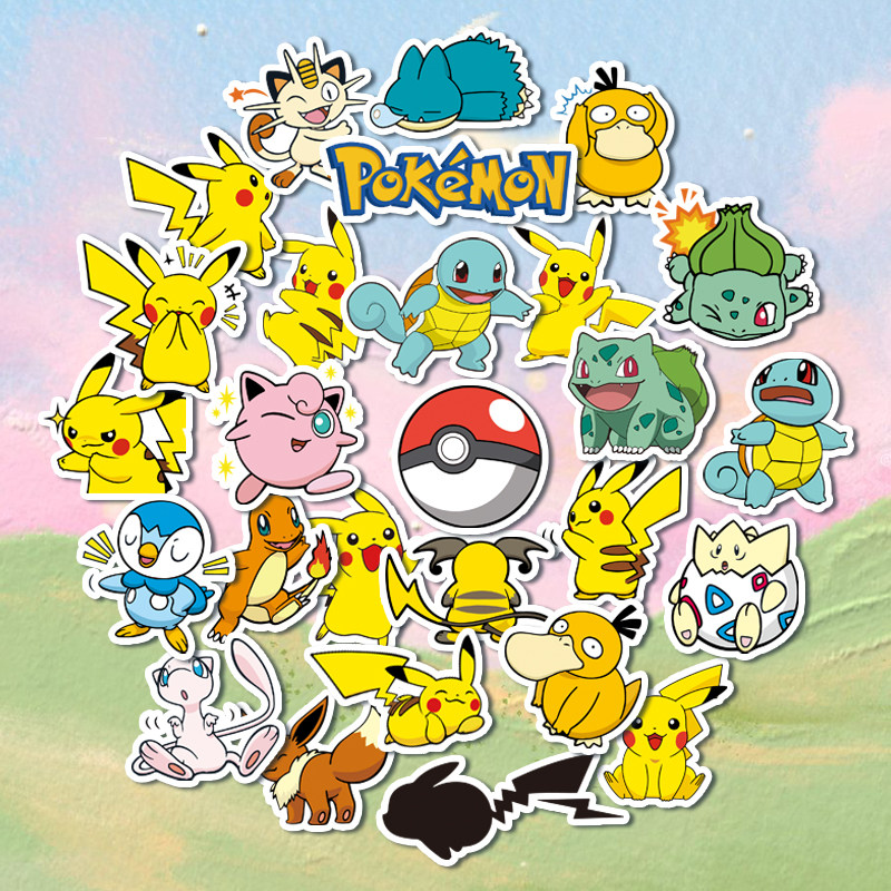 宝可梦贴纸卡通动漫宠物小精灵可爱神奇宝贝口袋怪兽手机电脑贴画