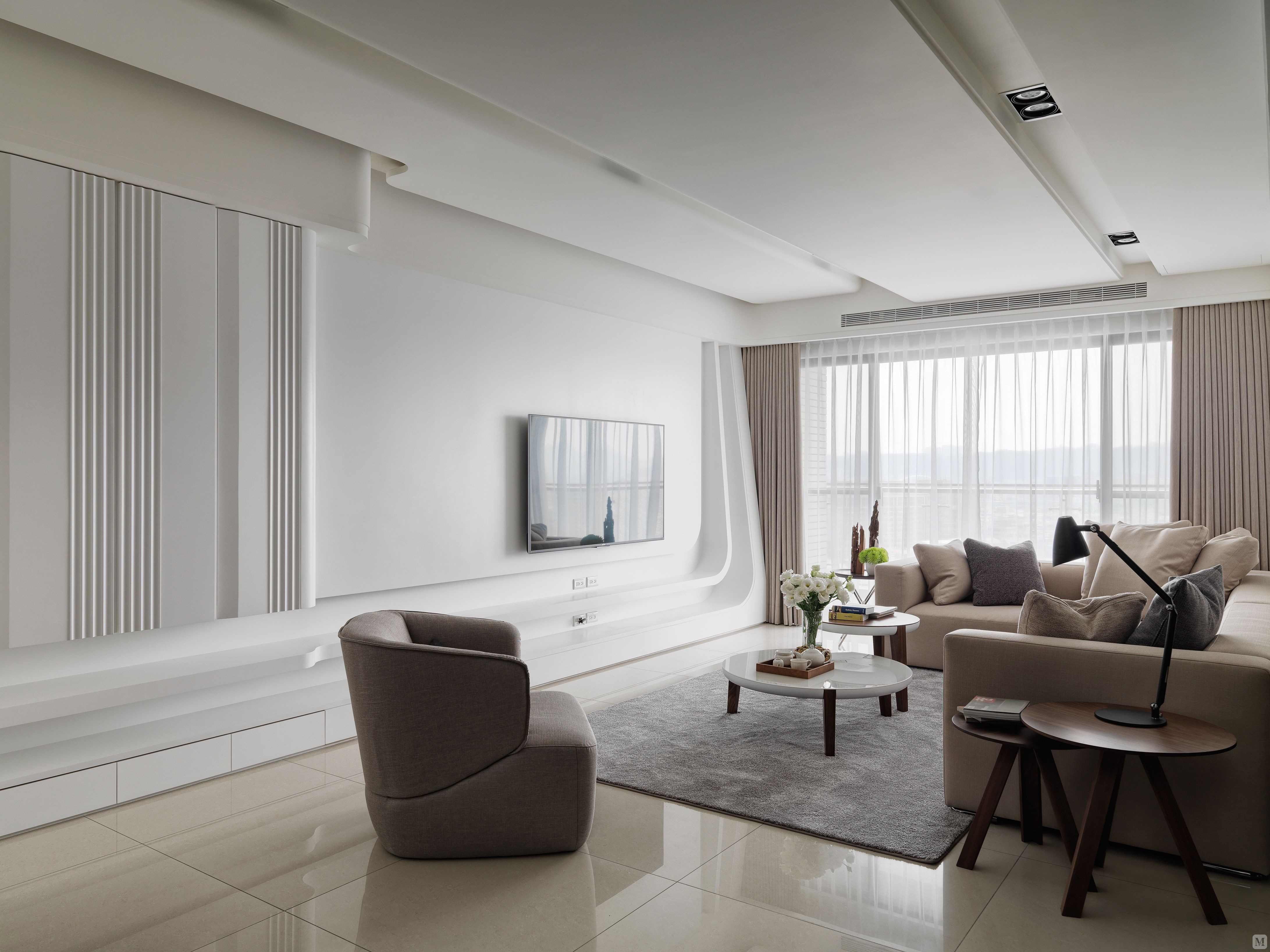 简约客厅窗帘装修效果图