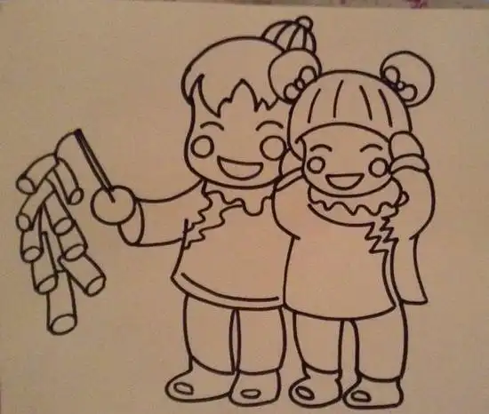 新年简笔画儿童画新年简笔画儿童画虎年