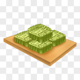 手绘传统美食小吃绿豆糕元素