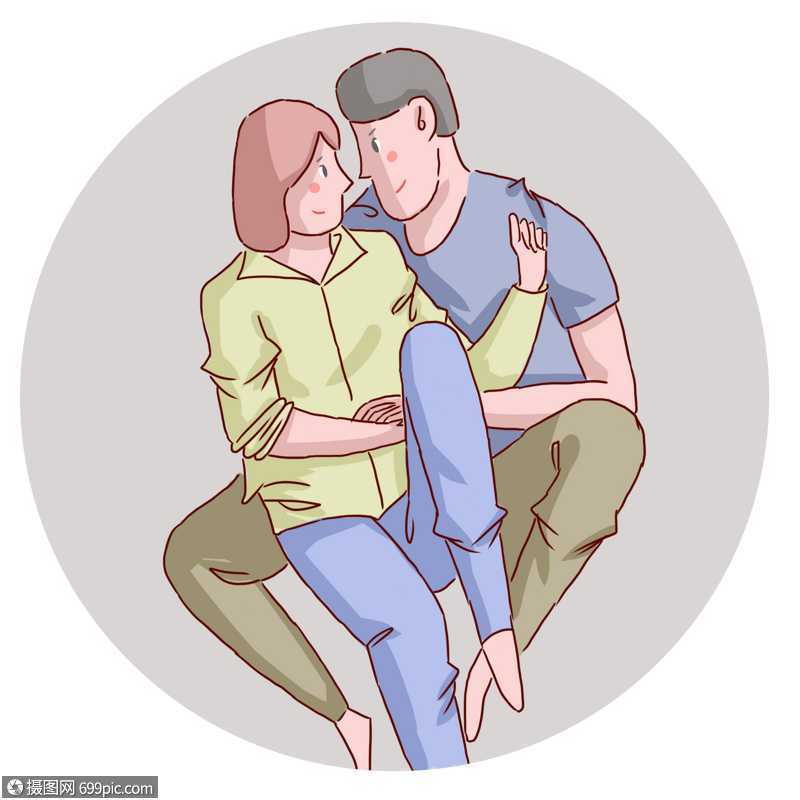 表白季依偎在一起的情侣男性女性