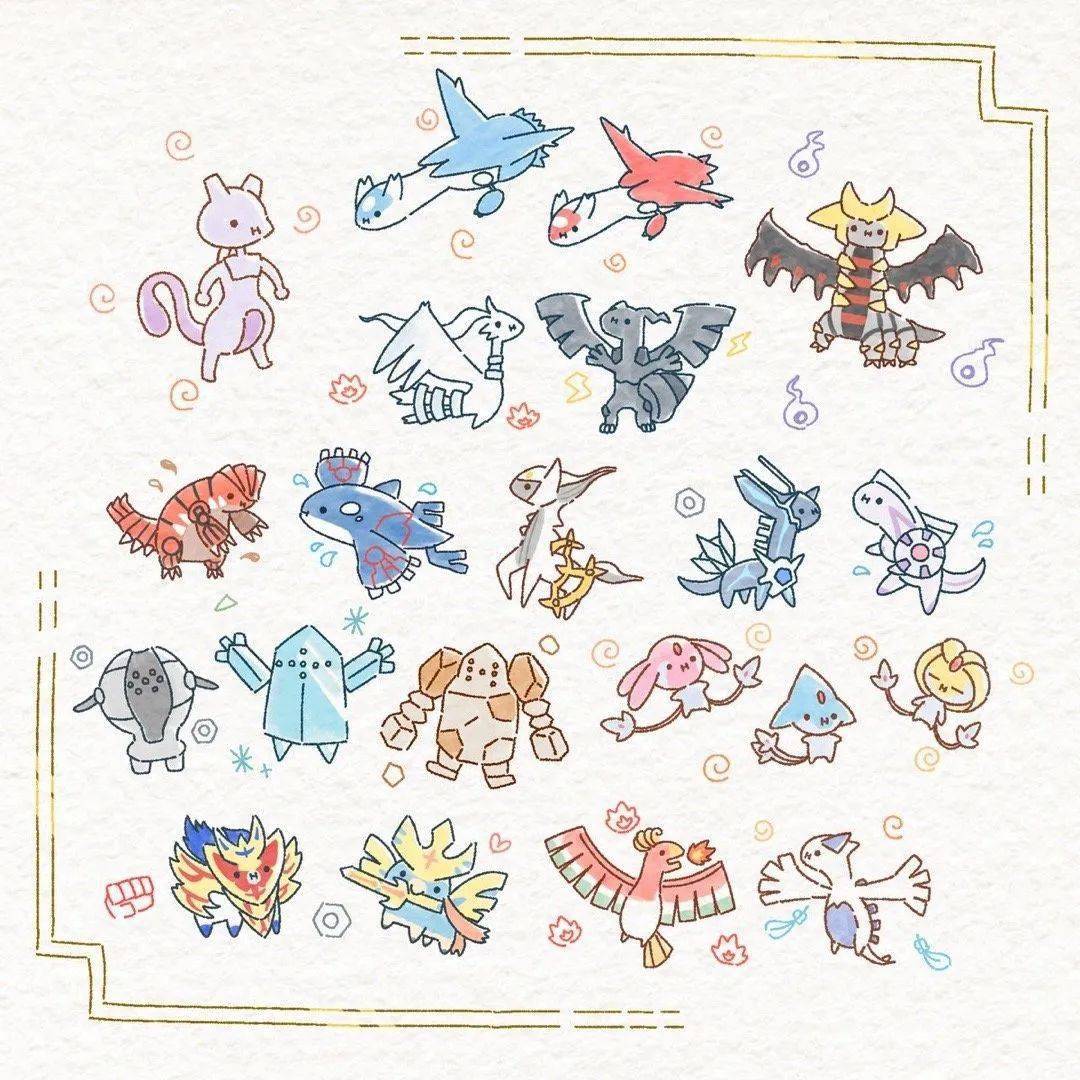 图集一组超萌的宝可梦简笔画