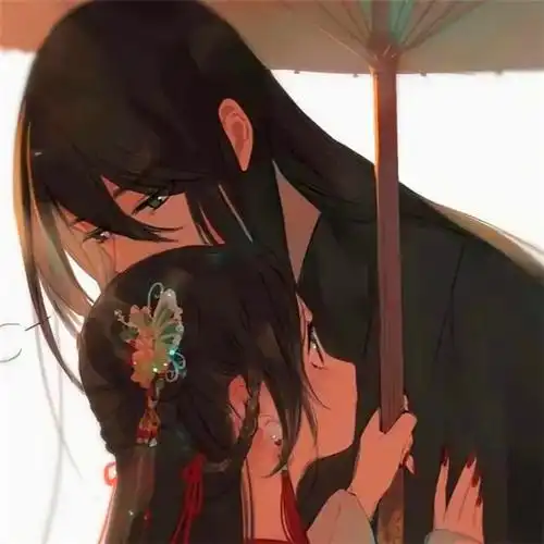 古风情头动漫一左一右分开高清图片