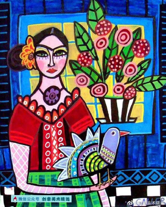 很有设计感的一组人物主题色彩装饰画.