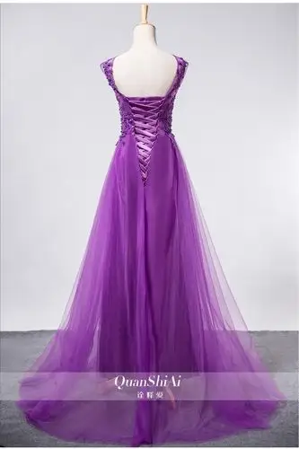 2016新款时尚长款修身显瘦紫色年会宴会晚礼服韩版伴娘服女夏季
