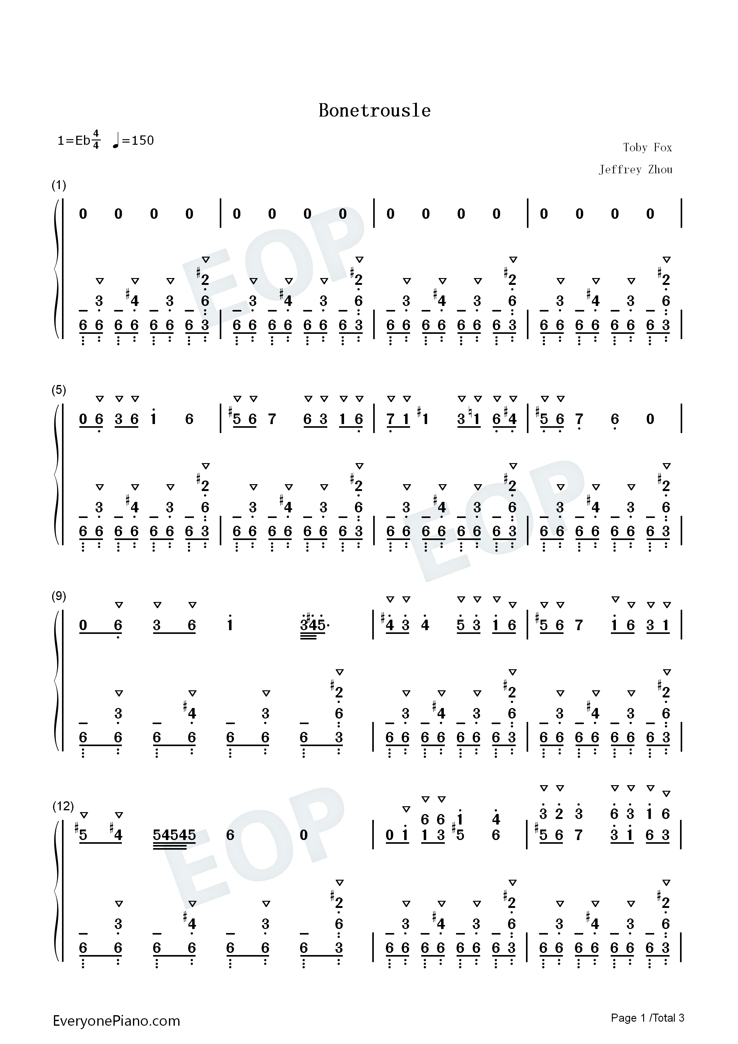 tale插曲-传说之下双手简谱预览1-钢琴谱文件(五线谱,双手简谱,数字谱