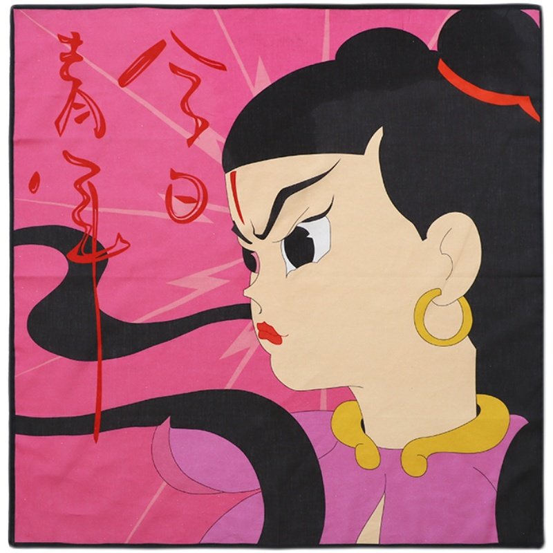 今日青年哪吒痛仰音乐节装饰遮面裹胸方巾diy围巾