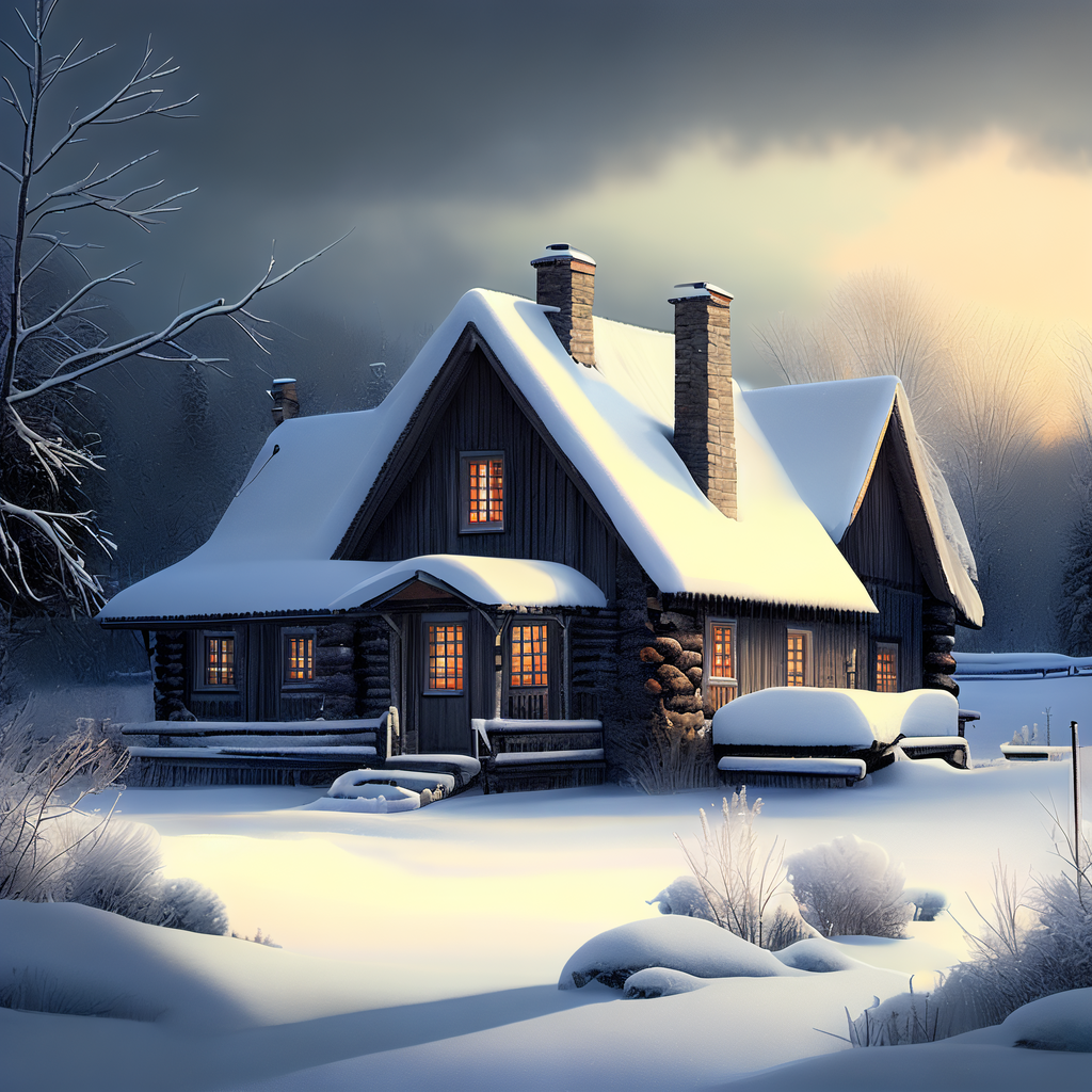 我的小屋,冬天的雪景!#冬天的第一张照片