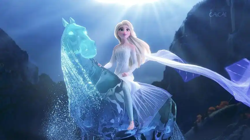 【冰雪奇缘/60帧/混剪】艾莎踏水成冰奔跑凭一己之力骑马拯救王国