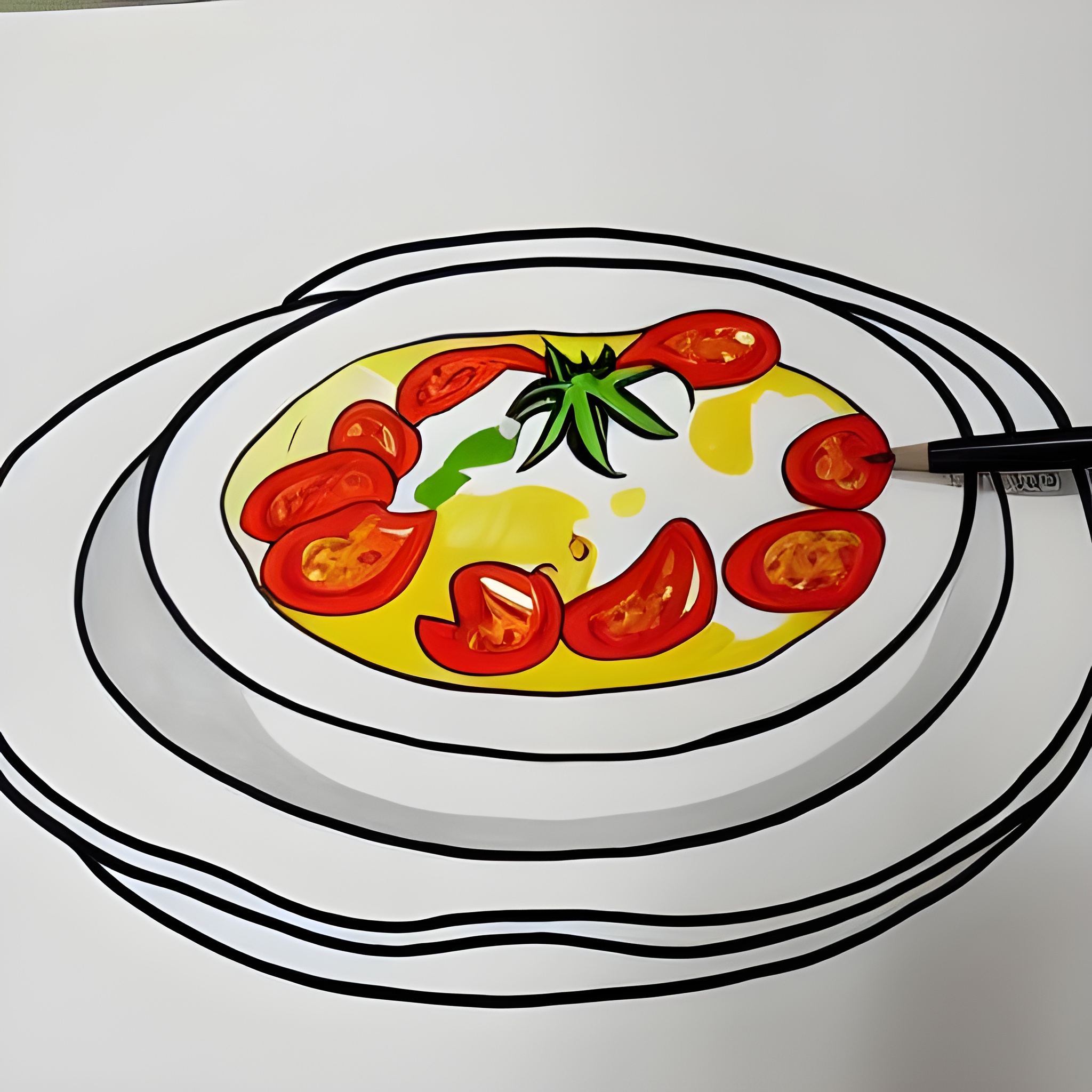 番茄炒蛋简笔画