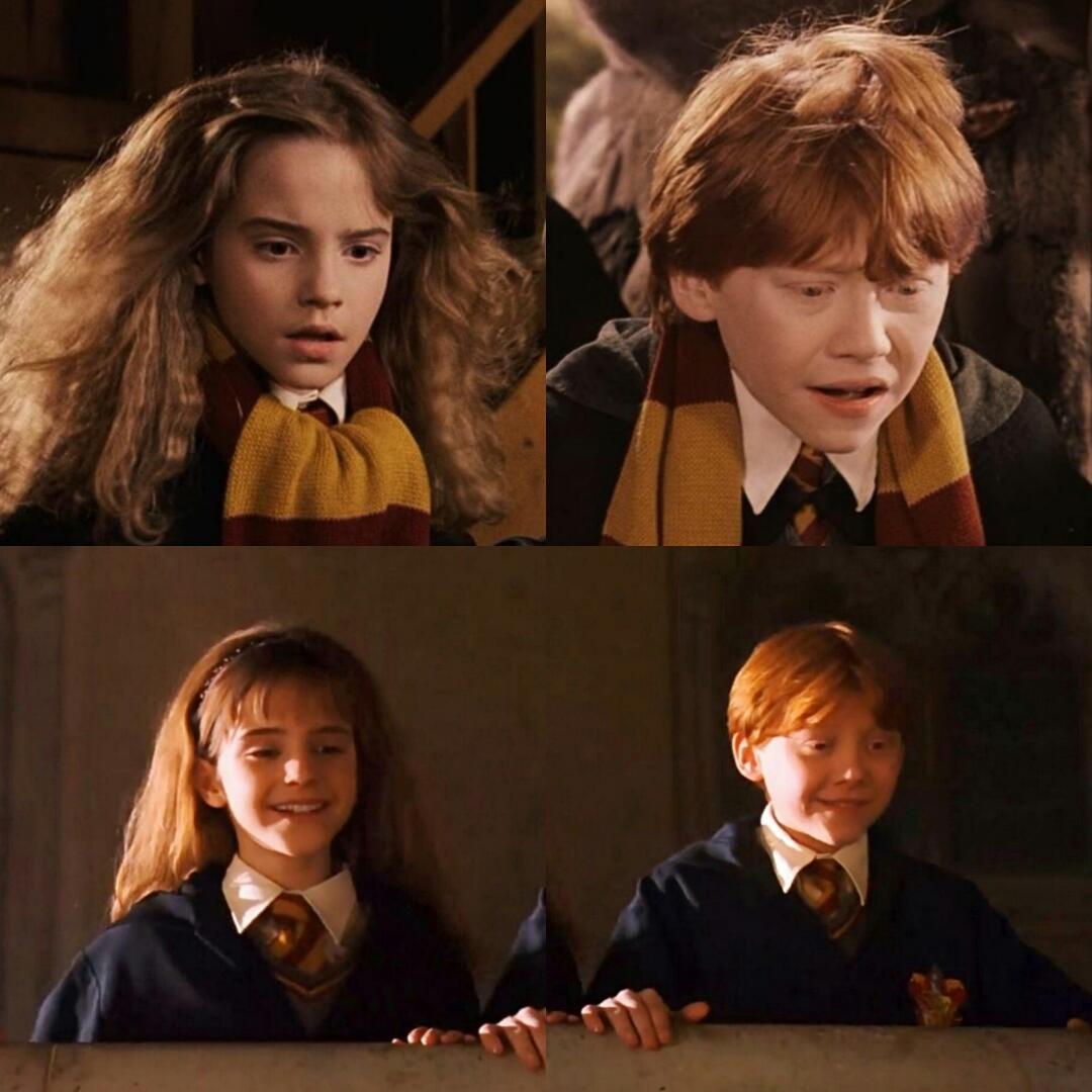 哈利波特赫敏罗恩情侣头像_哈利波特_男朋友_哈利波特经典瞬间_素材