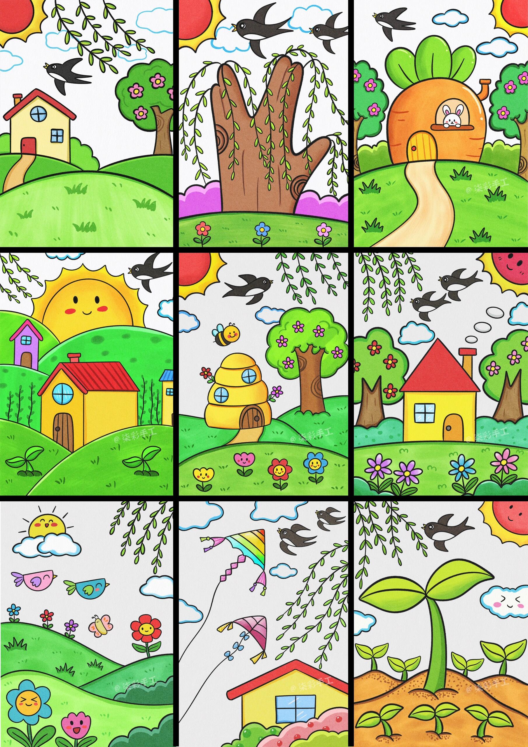 春天主题儿童简笔画