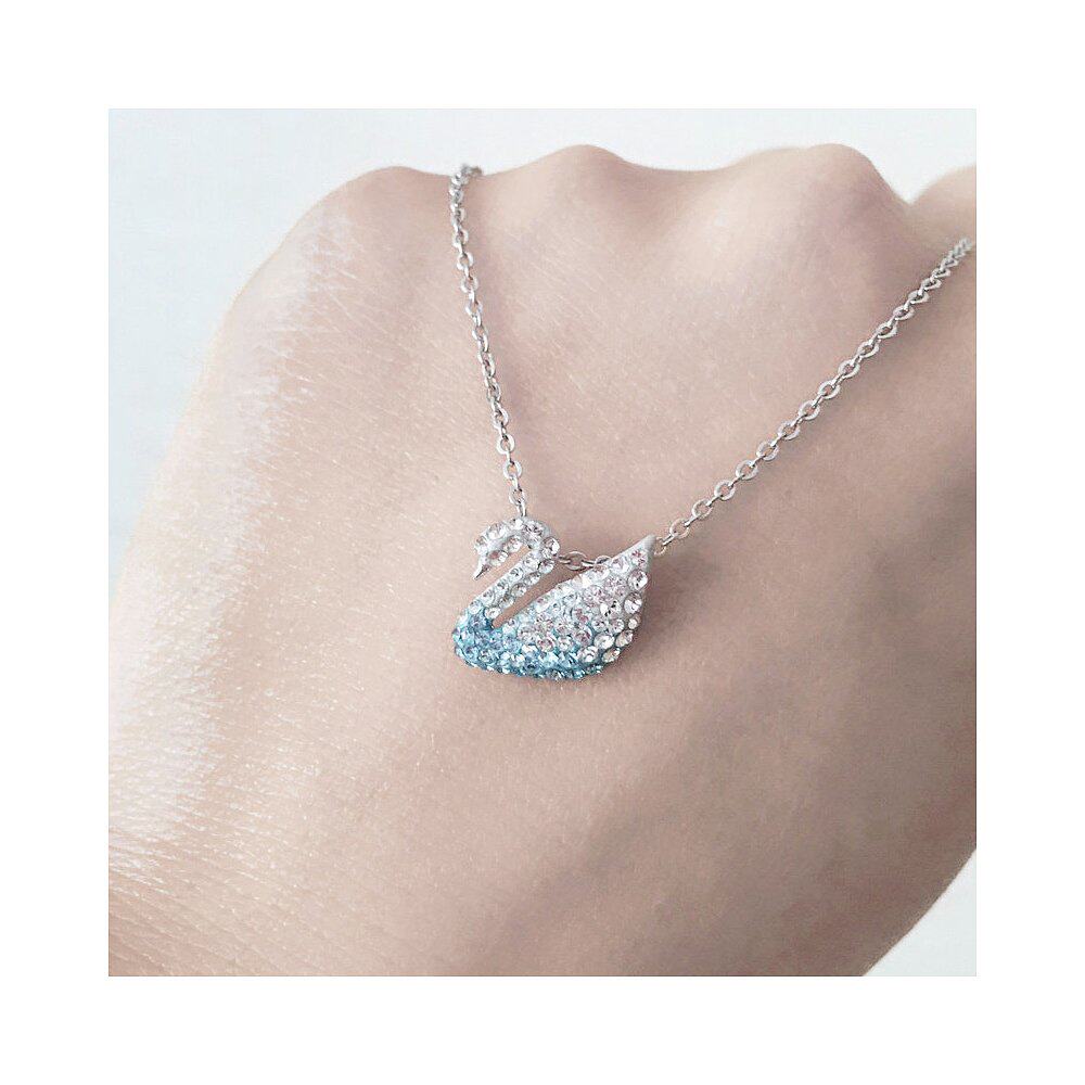 香港直邮swarovski施华洛世奇女士小号蓝天天鹅蓝色项链项链