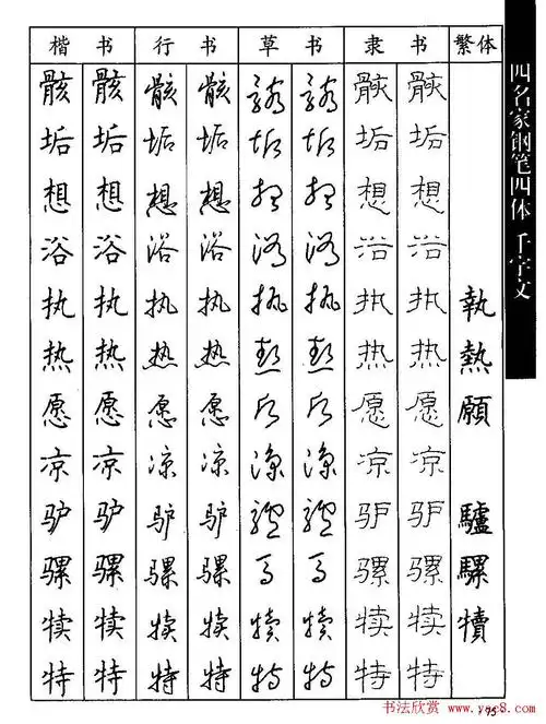 分楷行草隶四种书体,顾仲安楷书,沈鸿根行书,周稚云草书,崔学路隶书