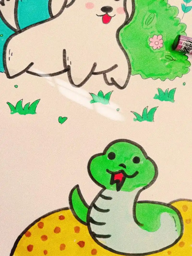 嘶～#蛇简笔画#一起学画画 #点赞暴富  - 抖音