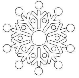 简笔画雪花片