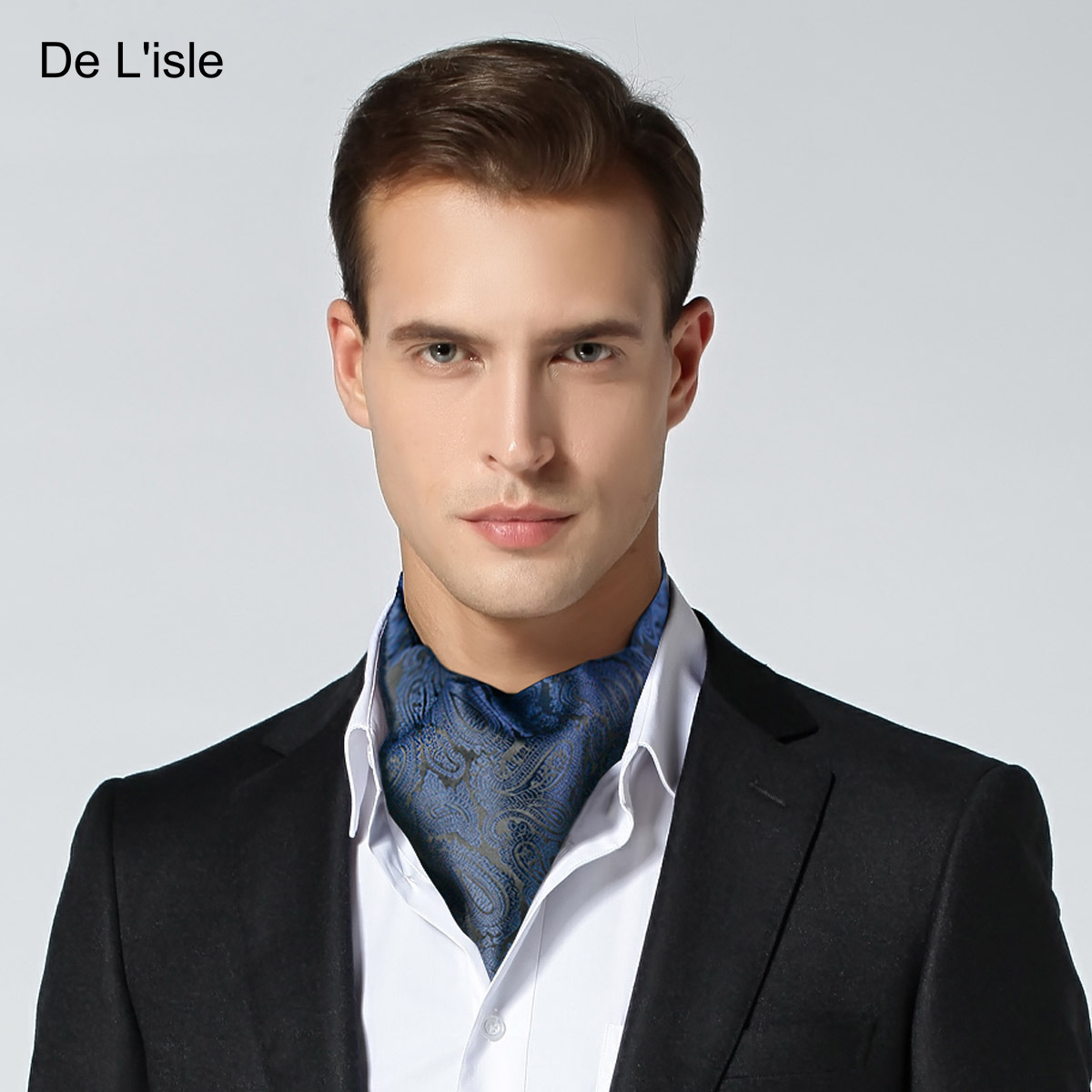 男士西服领巾英伦商务正装男式丝巾潮男衬衫领口巾围巾长丝巾包邮