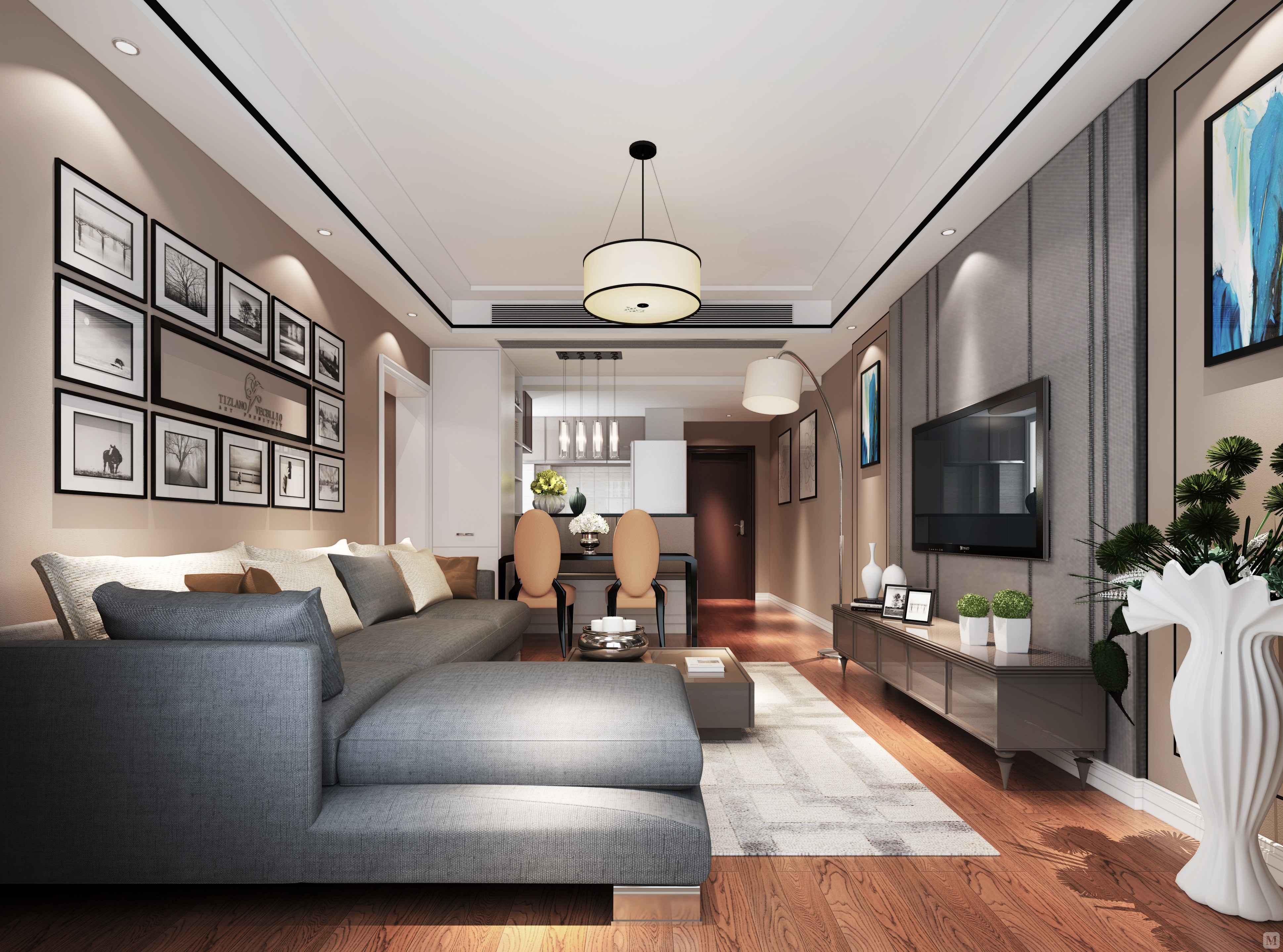 2万100㎡简约三房装修稽山翡翠园现代简约风格效果图-红星美凯龙家装