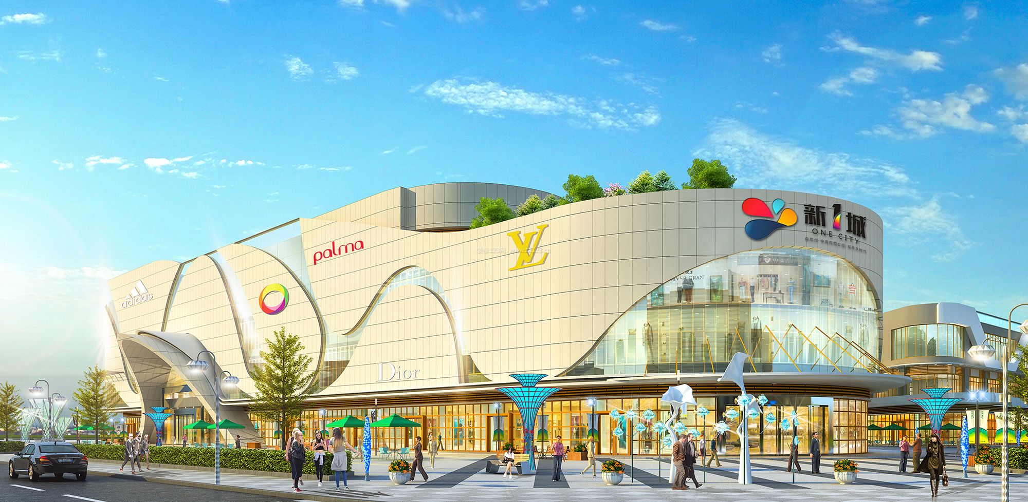 2022购物中心门面外墙装修效果图片