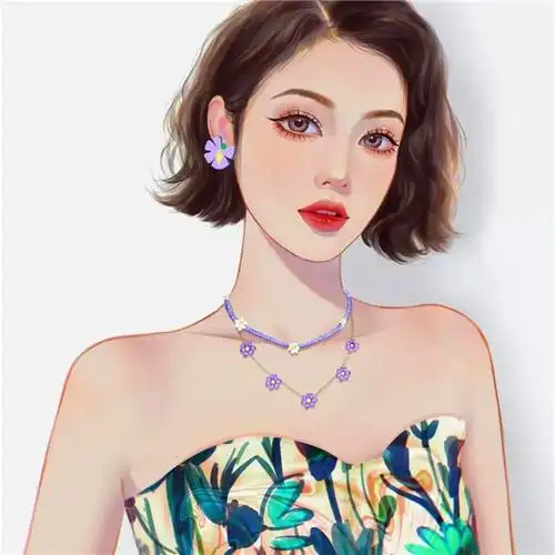 时尚洋气漂亮好看的女生动漫手绘头像