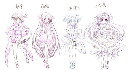 公主简笔画十二星座可爱动漫简笔画美少女集怎样画简笔画巨蟹座女孩